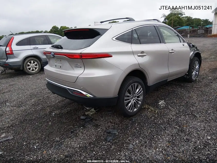 2021 Toyota Venza Xle VIN: JTEAAAAH1MJ051241 Lot: 45601315