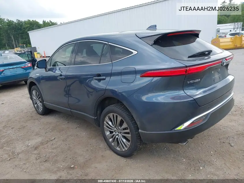 2021 Toyota Venza Limited VIN: JTEAAAAH2MJ026235 Lot: 45607430