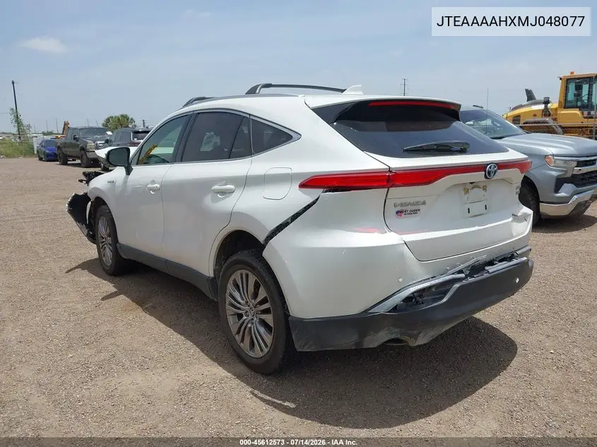 2021 Toyota Venza Limited VIN: JTEAAAAHXMJ048077 Lot: 45612573