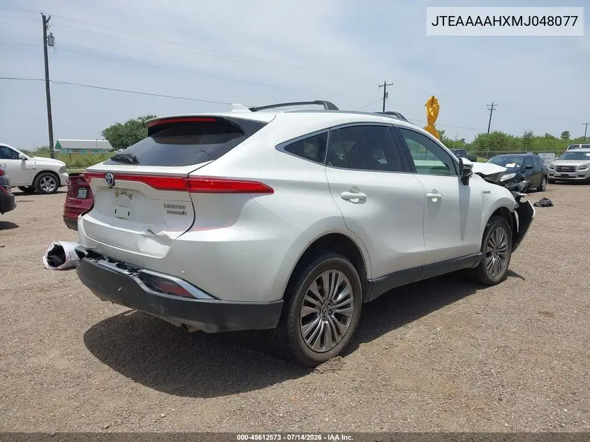 2021 Toyota Venza Limited VIN: JTEAAAAHXMJ048077 Lot: 45612573