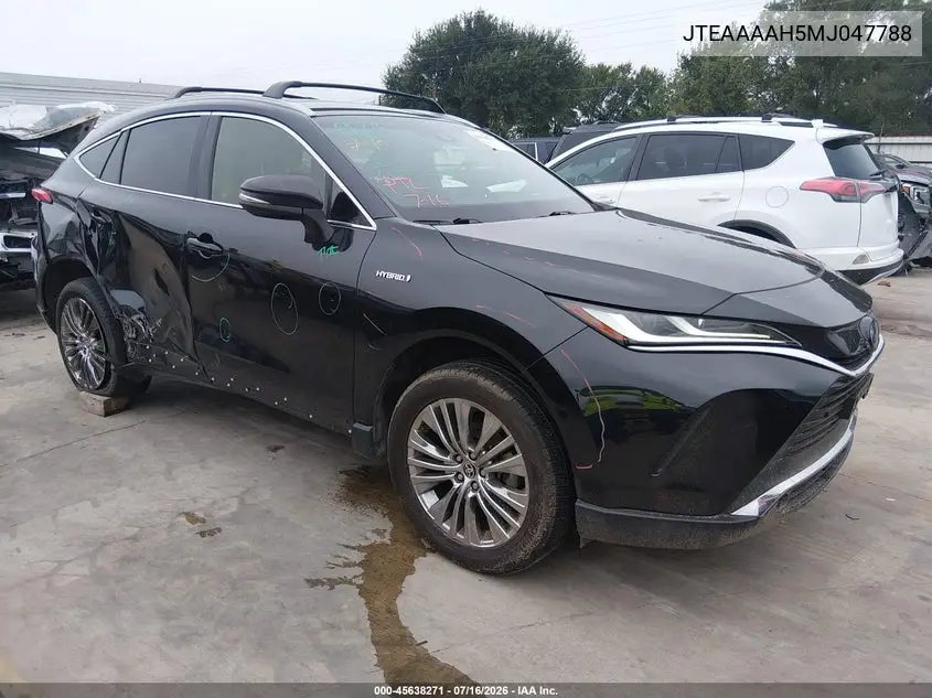 2021 Toyota Venza Xle VIN: JTEAAAAH5MJ047788 Lot: 45638271