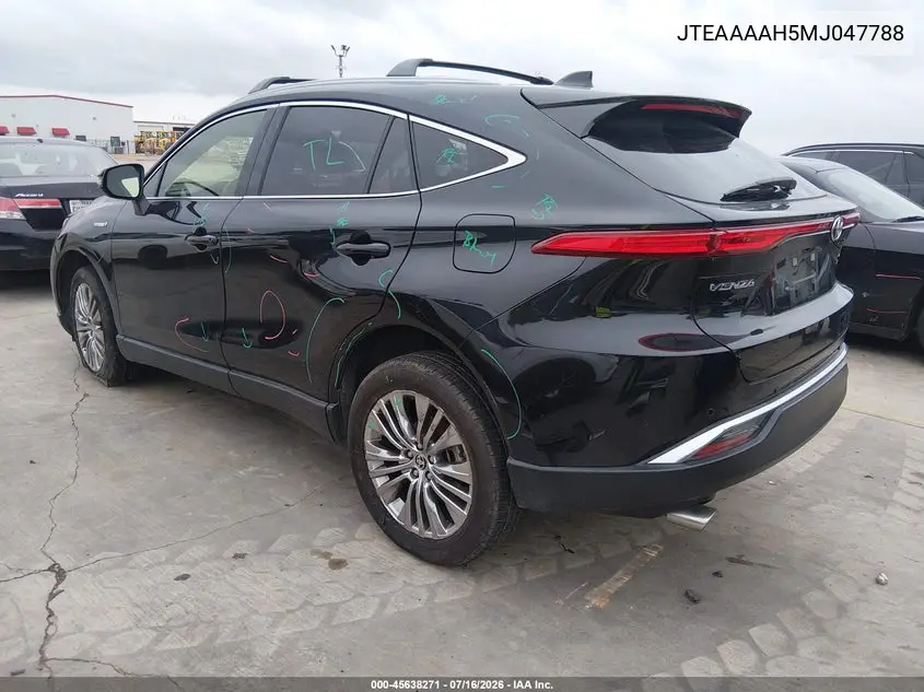 2021 Toyota Venza Xle VIN: JTEAAAAH5MJ047788 Lot: 45638271