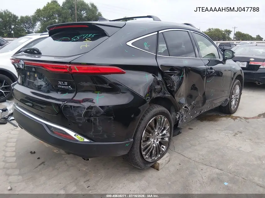 2021 Toyota Venza Xle VIN: JTEAAAAH5MJ047788 Lot: 45638271