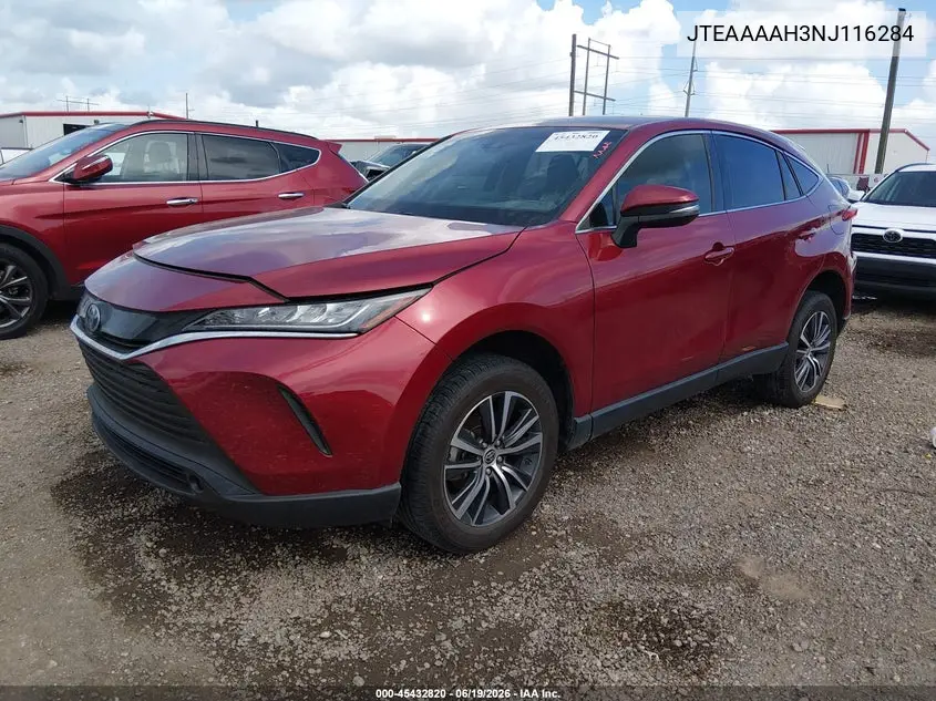 2022 Toyota Venza Le VIN: JTEAAAAH3NJ116284 Lot: 45432820