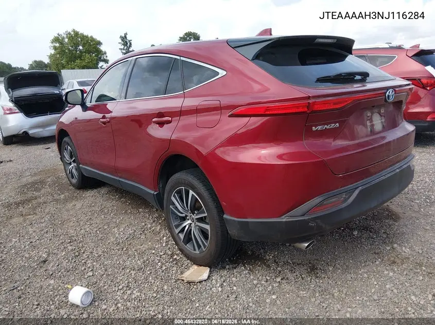 2022 Toyota Venza Le VIN: JTEAAAAH3NJ116284 Lot: 45432820