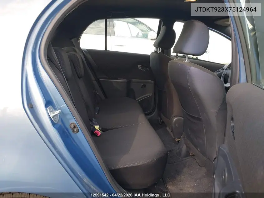 2007 Toyota Yaris Le/Rs VIN: JTDKT923X75124964 Lot: 12591542x
