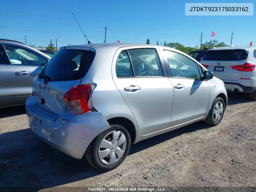 2007 Toyota Yaris Le/Rs VIN: JTDKT923175033162 Lot: 12635631