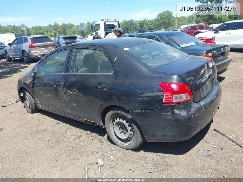 2007 Toyota Yaris VIN: JTDBT923571117279 Lot: 45236322