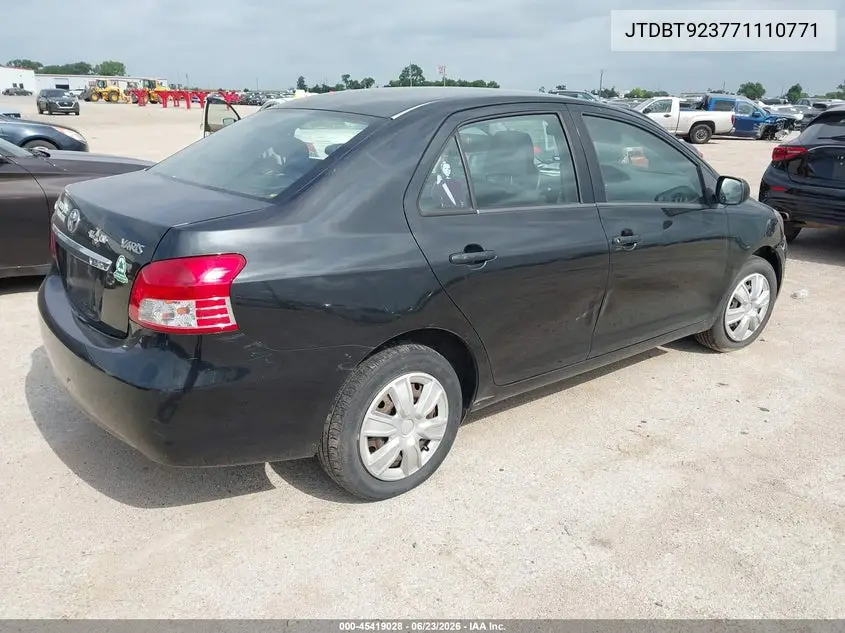 2007 Toyota Yaris VIN: JTDBT923771110771 Lot: 45419028