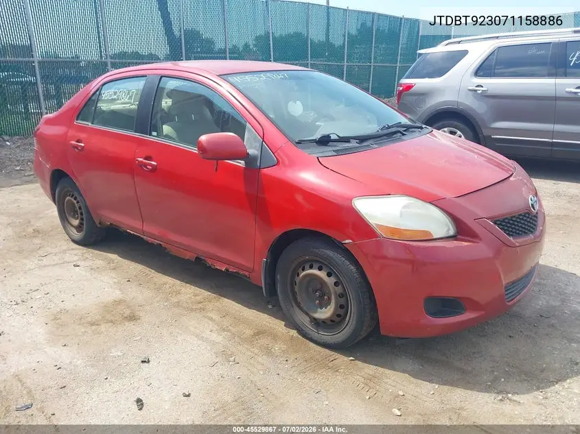 2007 Toyota Yaris VIN: JTDBT923071158886 Lot: 45529867