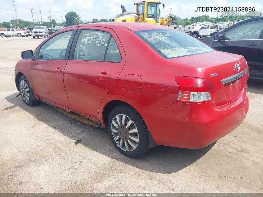 2007 Toyota Yaris VIN: JTDBT923071158886 Lot: 45529867