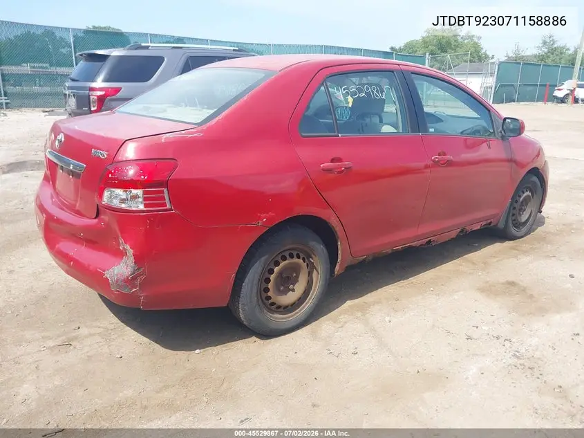 2007 Toyota Yaris VIN: JTDBT923071158886 Lot: 45529867