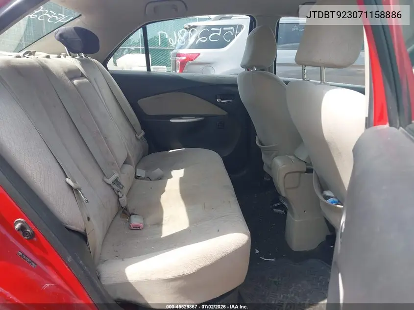 2007 Toyota Yaris VIN: JTDBT923071158886 Lot: 45529867