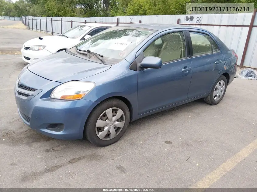 2007 Toyota Yaris VIN: JTDBT923171136718 Lot: 45598204