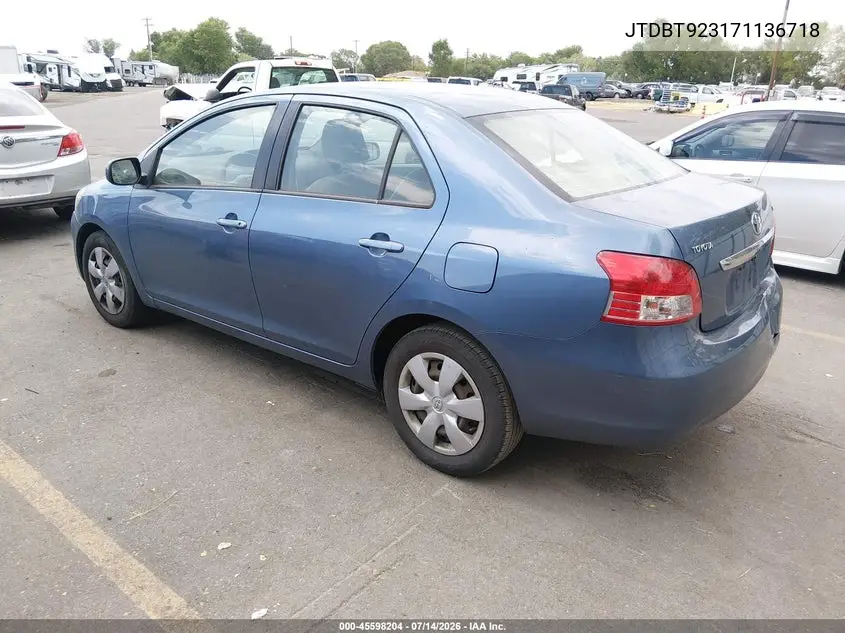 2007 Toyota Yaris VIN: JTDBT923171136718 Lot: 45598204