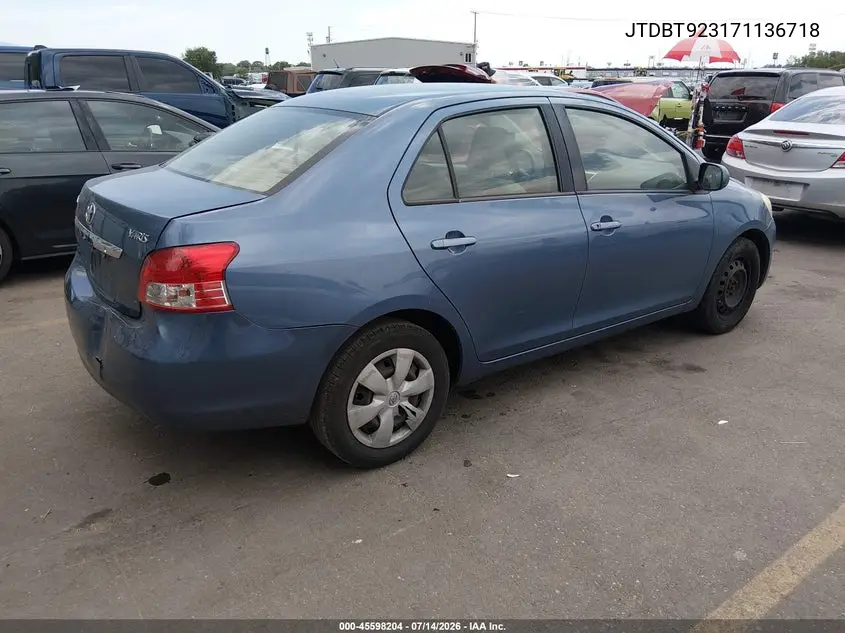 2007 Toyota Yaris VIN: JTDBT923171136718 Lot: 45598204