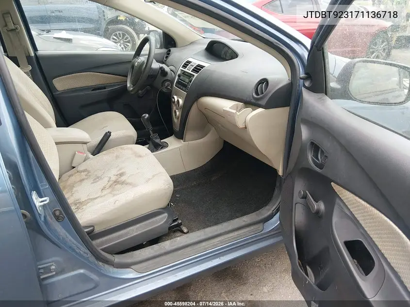 2007 Toyota Yaris VIN: JTDBT923171136718 Lot: 45598204