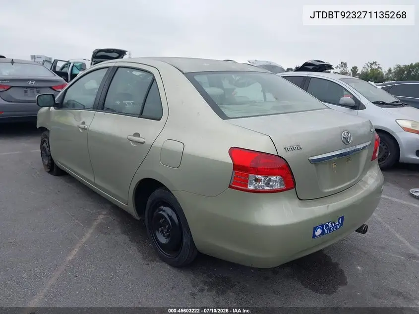 2007 Toyota Yaris VIN: JTDBT923271135268 Lot: 45603222