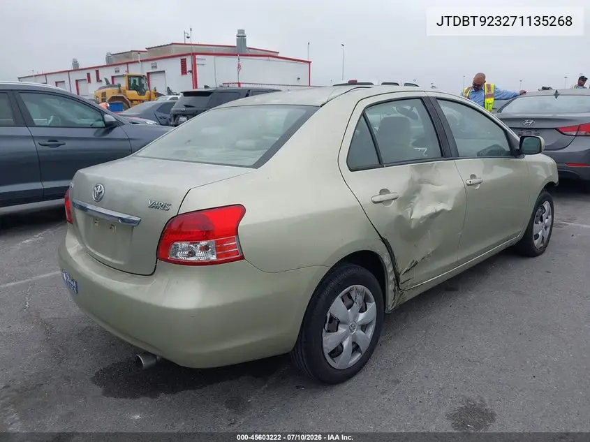 2007 Toyota Yaris VIN: JTDBT923271135268 Lot: 45603222