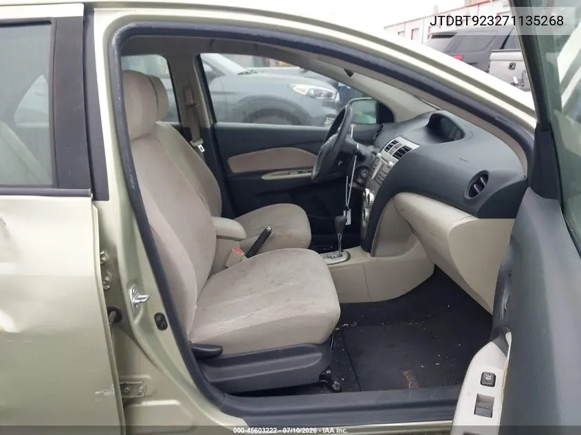 2007 Toyota Yaris VIN: JTDBT923271135268 Lot: 45603222