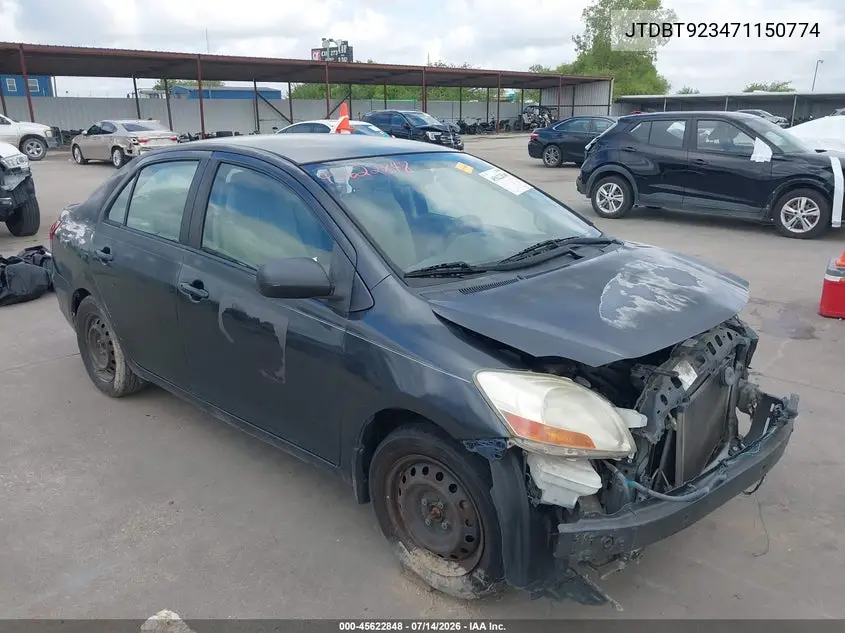 2007 Toyota Yaris VIN: JTDBT923471150774 Lot: 45622848