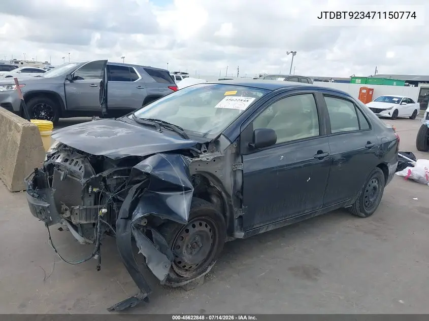 2007 Toyota Yaris VIN: JTDBT923471150774 Lot: 45622848