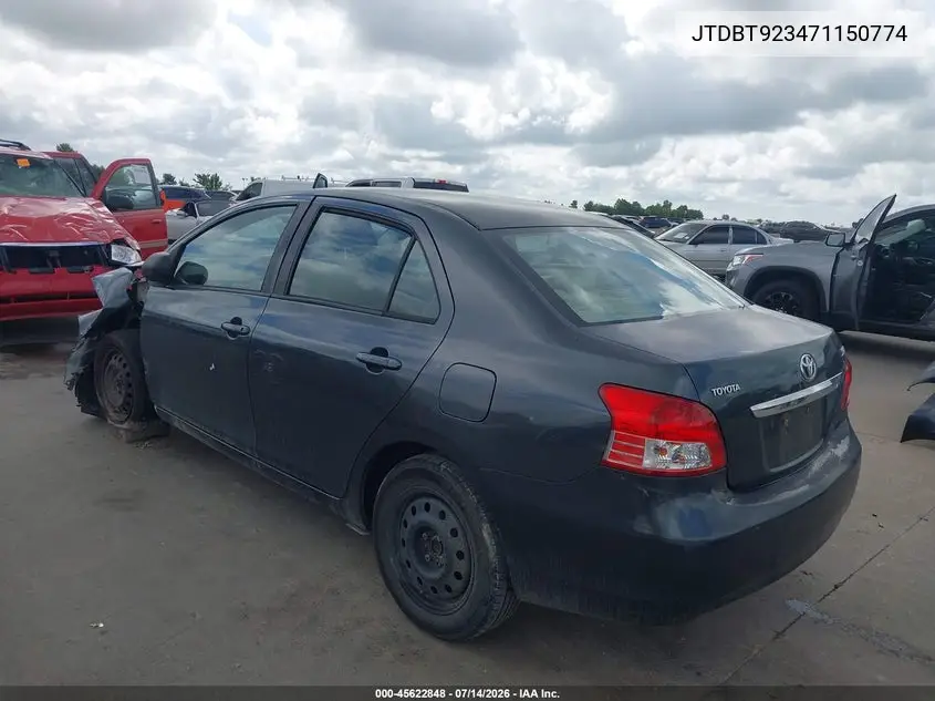 2007 Toyota Yaris VIN: JTDBT923471150774 Lot: 45622848