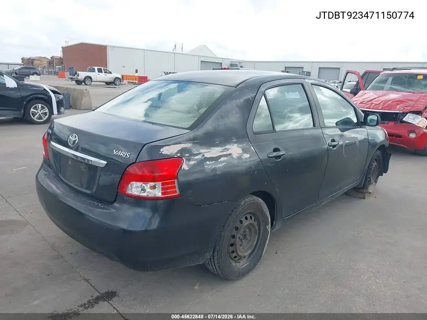 2007 Toyota Yaris VIN: JTDBT923471150774 Lot: 45622848