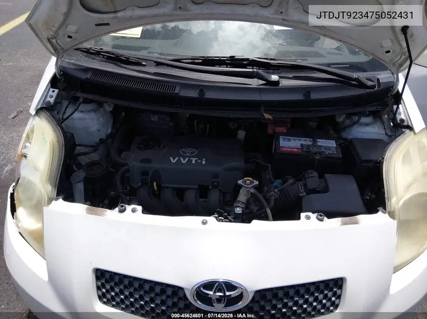 2007 Toyota Yaris VIN: JTDJT923475052431 Lot: 45624601