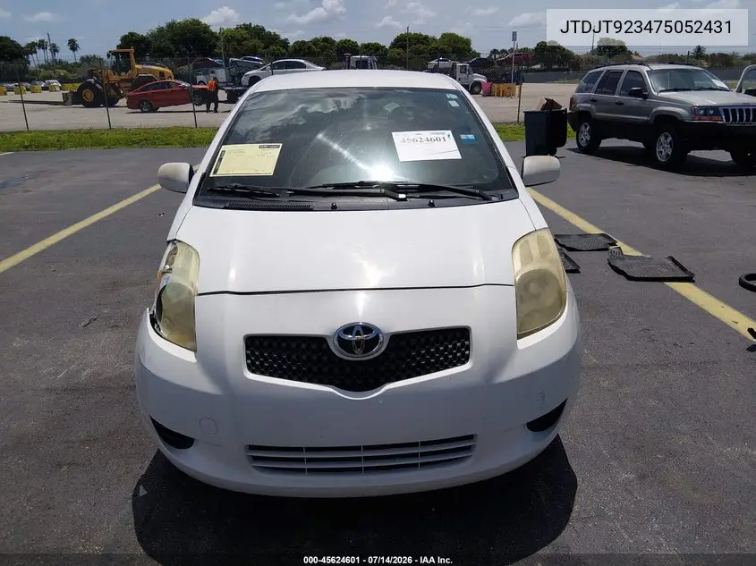 2007 Toyota Yaris VIN: JTDJT923475052431 Lot: 45624601