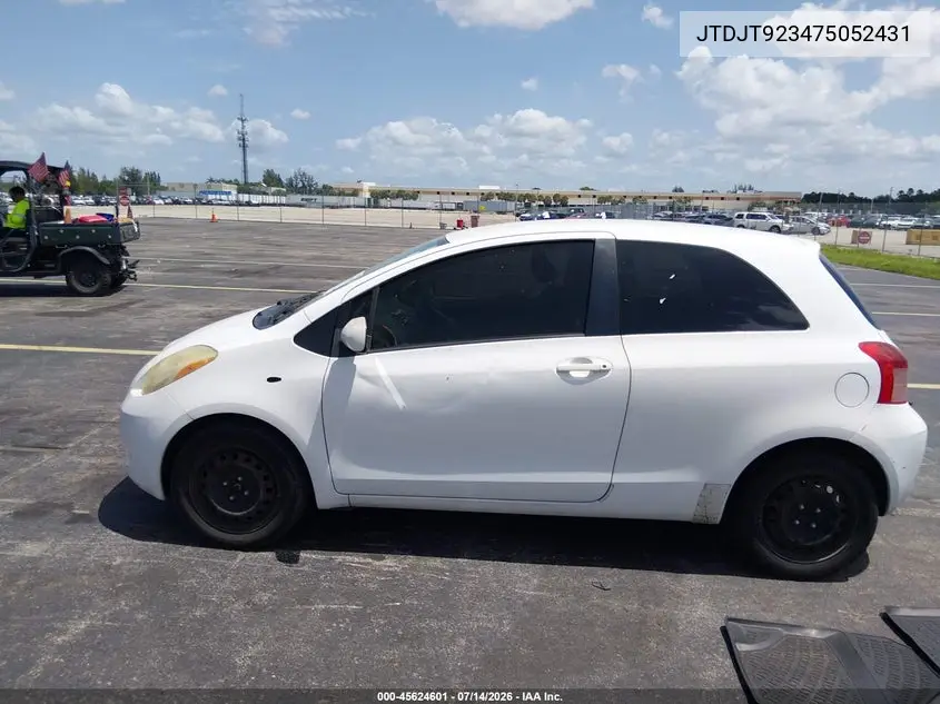 2007 Toyota Yaris VIN: JTDJT923475052431 Lot: 45624601