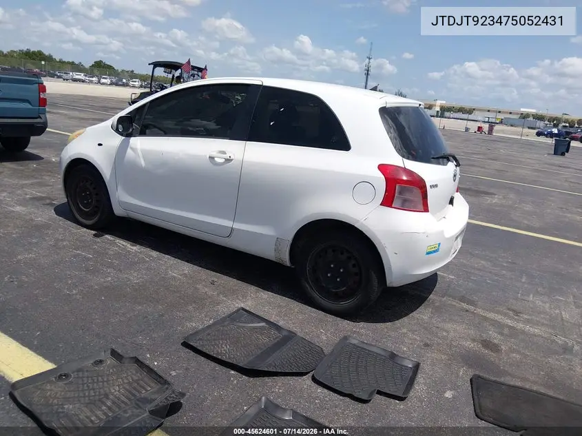 2007 Toyota Yaris VIN: JTDJT923475052431 Lot: 45624601