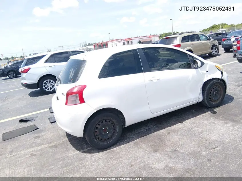 2007 Toyota Yaris VIN: JTDJT923475052431 Lot: 45624601