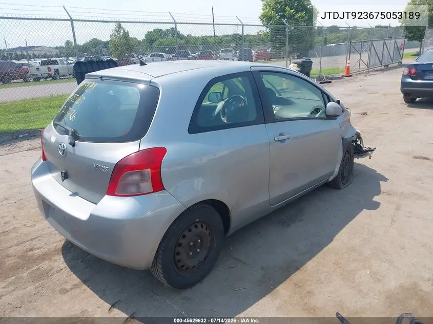 2007 Toyota Yaris VIN: JTDJT923675053189 Lot: 45629632