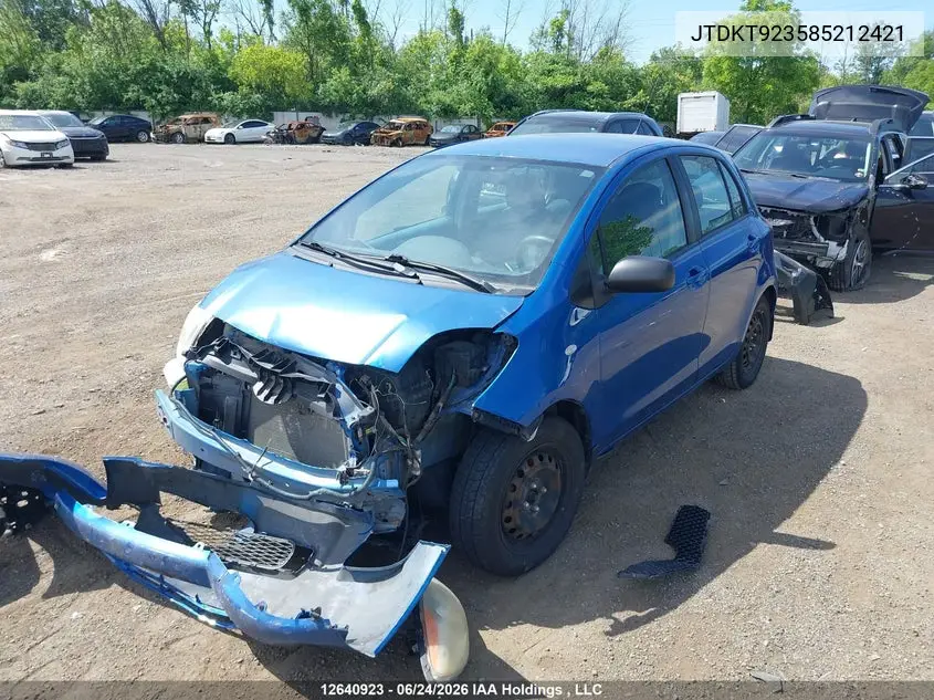 2008 Toyota Yaris VIN: JTDKT923585212421 Lot: 12640923