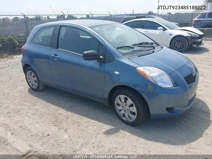 2008 Toyota Yaris VIN: JTDJT923485188222 Lot: 12657219