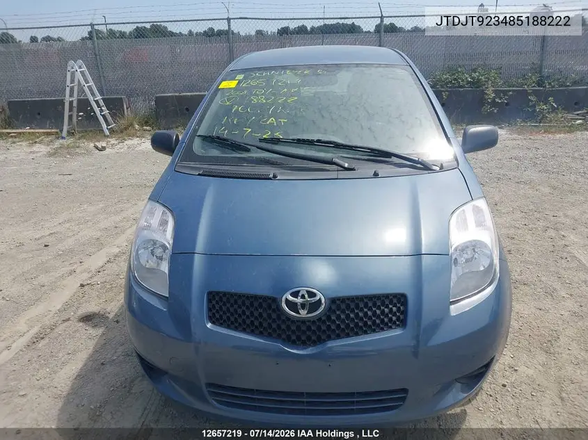 2008 Toyota Yaris VIN: JTDJT923485188222 Lot: 12657219