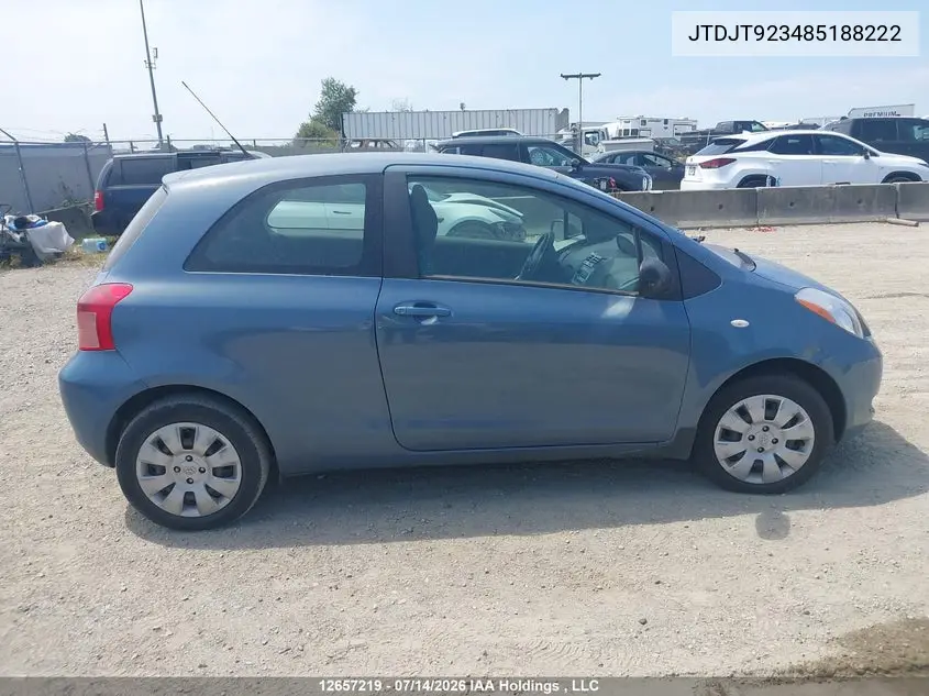 2008 Toyota Yaris VIN: JTDJT923485188222 Lot: 12657219
