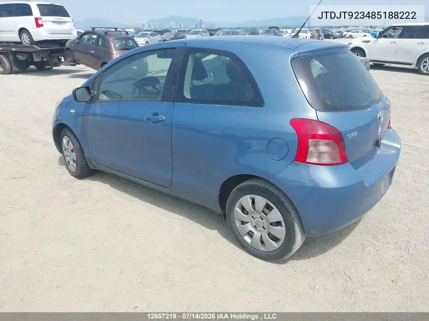 2008 Toyota Yaris VIN: JTDJT923485188222 Lot: 12657219