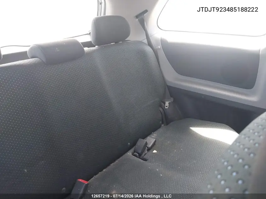 2008 Toyota Yaris VIN: JTDJT923485188222 Lot: 12657219