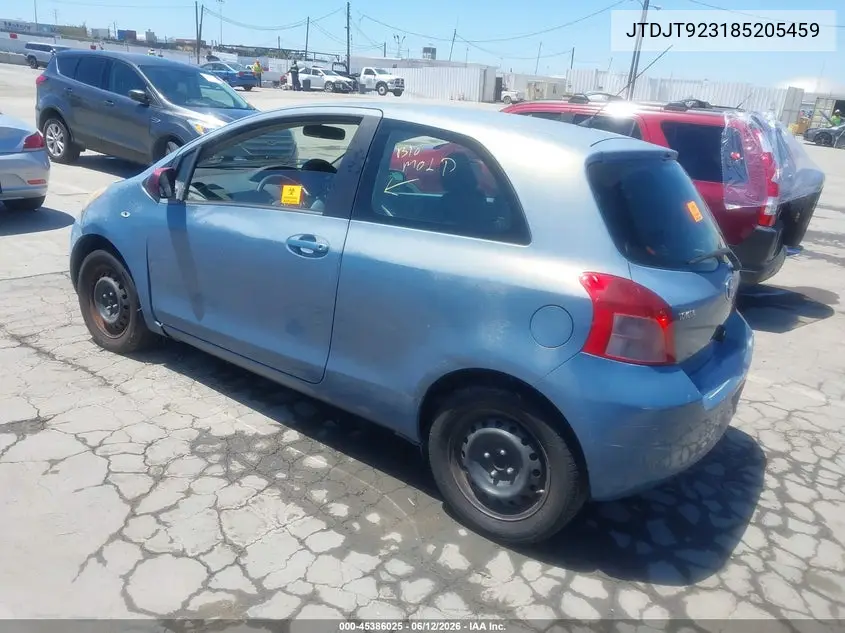 2008 Toyota Yaris VIN: JTDJT923185205459 Lot: 45386025