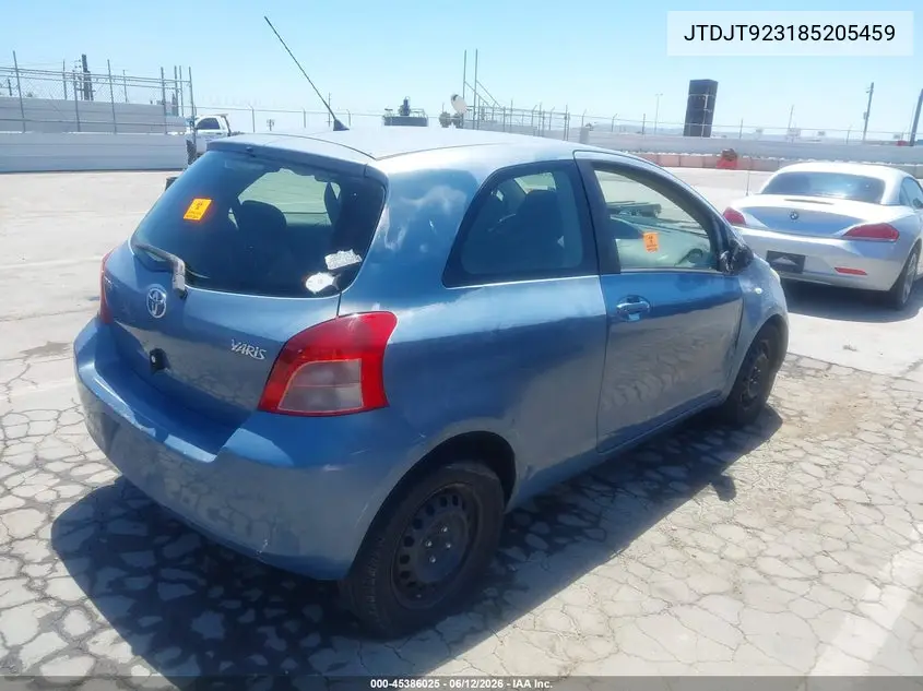 2008 Toyota Yaris VIN: JTDJT923185205459 Lot: 45386025