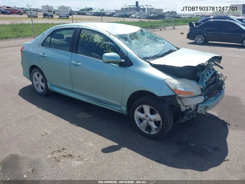 2008 Toyota Yaris S VIN: JTDBT903781247701 Lot: 45399256