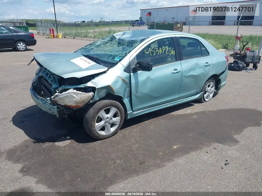 2008 Toyota Yaris S VIN: JTDBT903781247701 Lot: 45399256