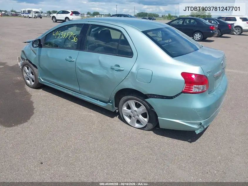 2008 Toyota Yaris S VIN: JTDBT903781247701 Lot: 45399256