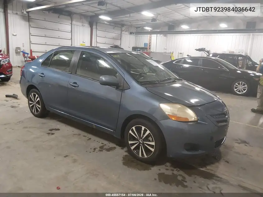 2008 Toyota Yaris VIN: JTDBT923984036642 Lot: 45557154