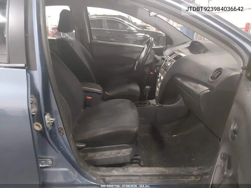 2008 Toyota Yaris VIN: JTDBT923984036642 Lot: 45557154