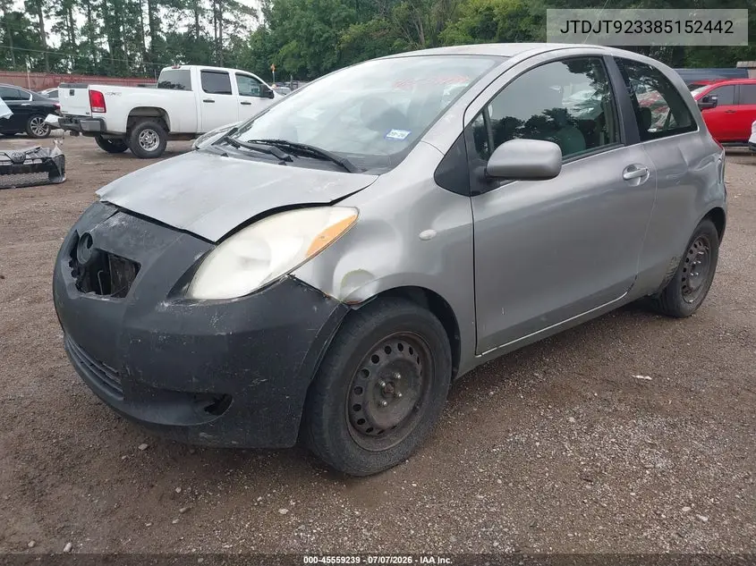 2008 Toyota Yaris VIN: JTDJT923385152442 Lot: 45559239