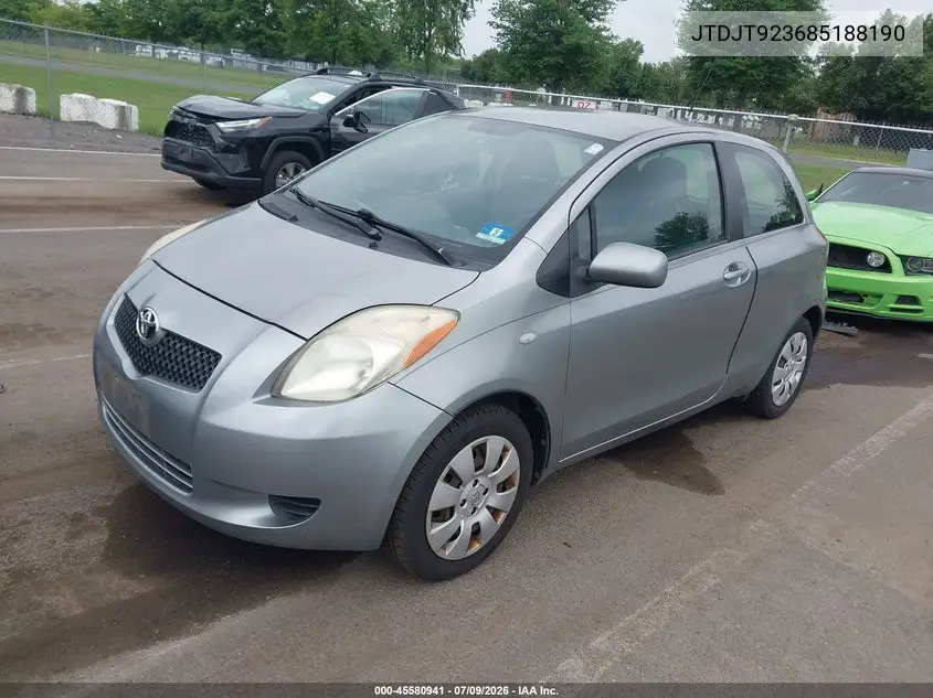 2008 Toyota Yaris VIN: JTDJT923685188190 Lot: 45580941