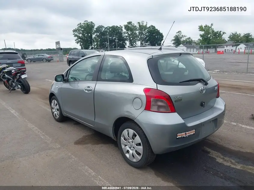 2008 Toyota Yaris VIN: JTDJT923685188190 Lot: 45580941